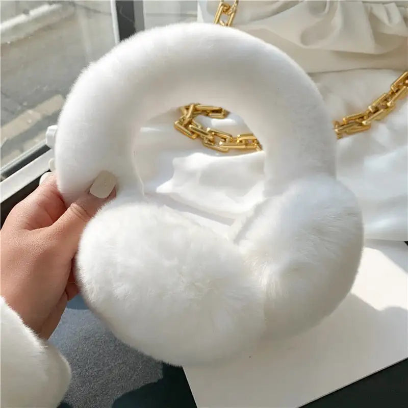 Cache Oreille Fourrure Blanc